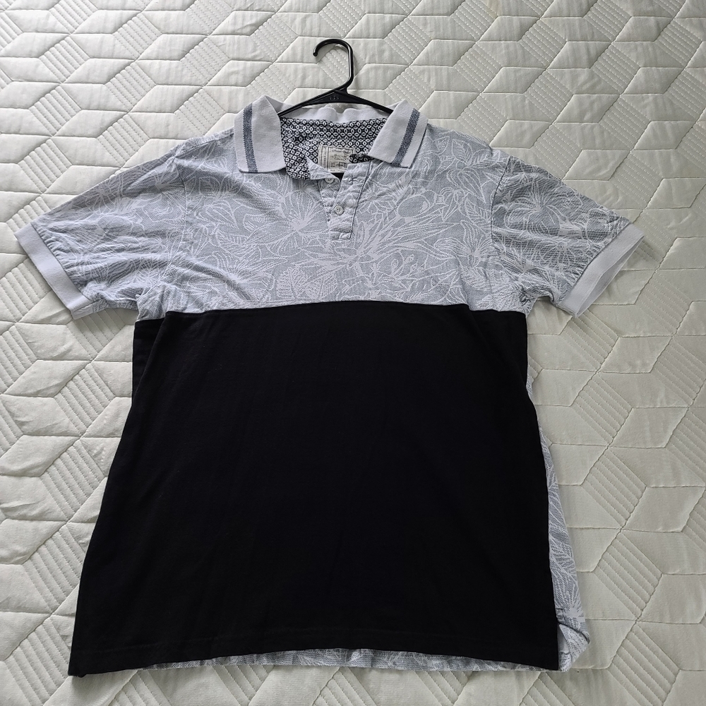 SOLD Floral polo dress shirt